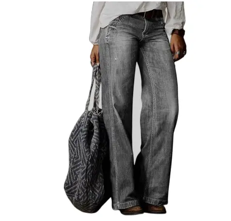 Denimbukser - Grå - 3XL amandafashionnyc