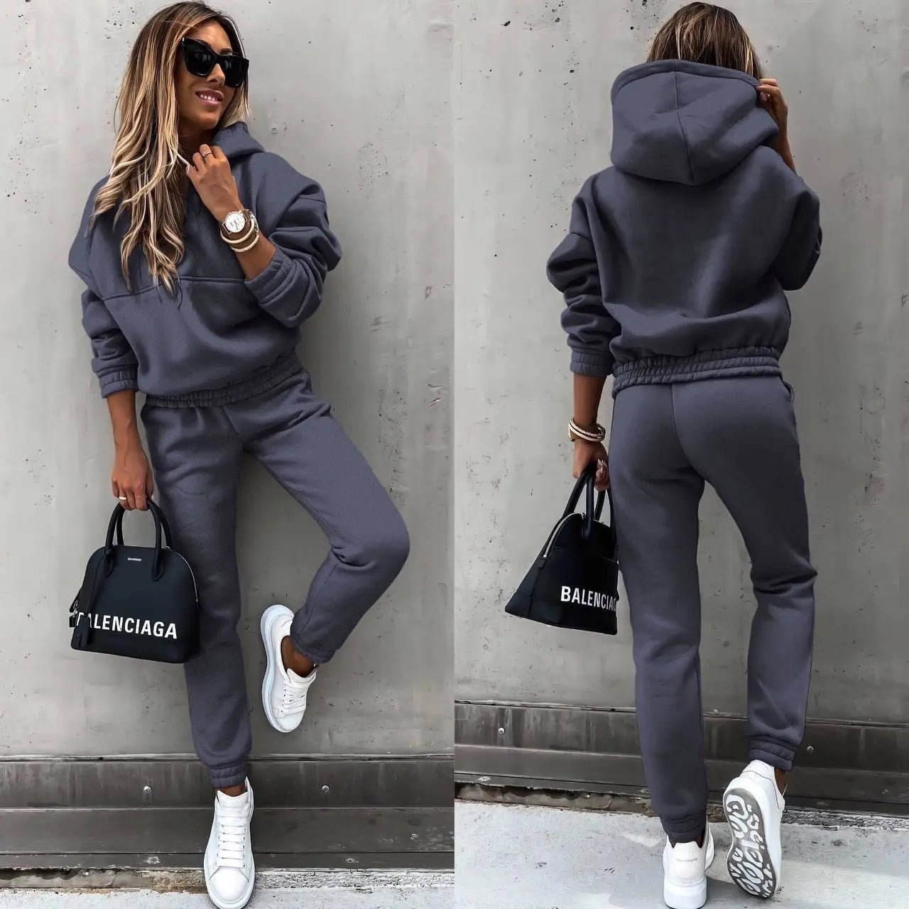 Dynamisk Sportssett - Mørkegrå - XL amandafashionnyc